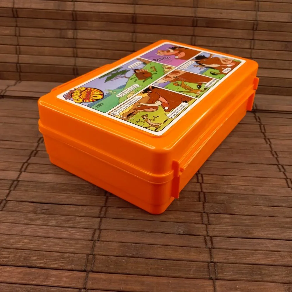Vintage Disney Whirley Cook'd Up Comics Orange Lunch Box Lion King Timon Pumbaa
